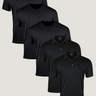 All Black Staples 5-Pack | Black Crew Neck Tees & Black Polos | Fresh Clean Threads