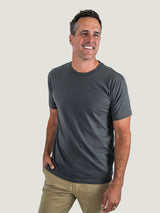 Ben is 6'1, 180lbs and wears a size M # Graphite Crew Neck Studio Size Medium | Fresh Clean Threads