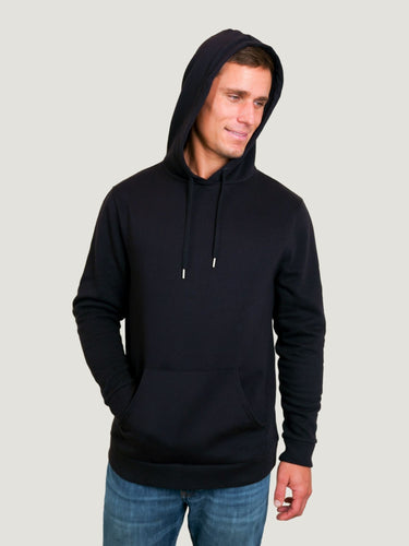 Made with unbelievably soft cotton-poly fleece # Men's Hoodie Pullover Black Fleece
