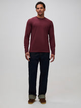 the perfect long sleeve base layer # Long Sleeve Base Layer | Burgundy Long Sleeve Crew Neck | Fresh Clean Threads