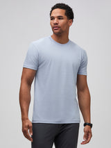 crafted with StratuSoft™ fabric # Icicle light blue crew neck t-shirt for men, StratuSoft™ fabric,