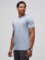 Mikah is 6'1" and wears a size medium # Icicle Crewneck Tee | Winter 2025 | Fresh Clean Threads