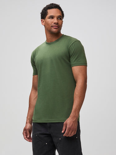 Mikah is 6'1" and wears a size medium # Best Selling Tee in Sage | Fresh Clean Threads