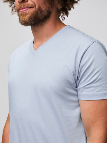 stratusoft fabric - designed for comfort # StratuSoft V-Neck Tee in Icicle | Winter 2025 | Fresh Clean Threads
