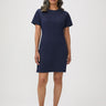 Nina is 5'8" and wears a size S # Easy Tee Dress | comfortable t shirt dress for every day wear