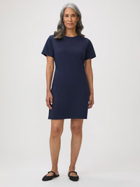 Nina is 5'8" and wears a size S # Easy Tee Dress | comfortable t shirt dress for every day wear