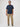 Man wearing a navy print shirt and pants | versatile for casual Fridays, weekends, and evening wear