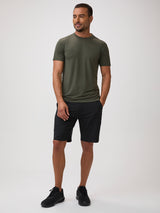 Quick-dry for double session days # Army Green Performance Crew Neck Shirts | Activewear Made for You