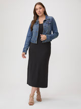 Endless outfits. Zero excuses. # Women's ribbed tank dress styled casually with a denim jacket and sandals