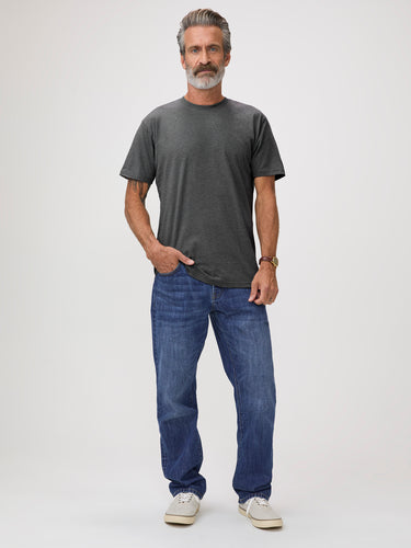 Michael is 6'1" and wears a size M # Model Wears Medium Carbon Grey Crew Neck | Summer at FCT