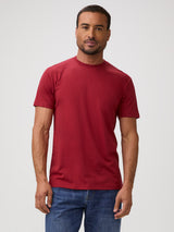 Bold in Chili Red # Chili Red Crew Neck Tee | StratuSoft™ Fabric | FCT
