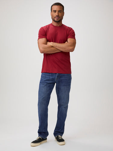 Chili Red Tee with Blue Jeans | Men's Style at Fresh Clean Threads