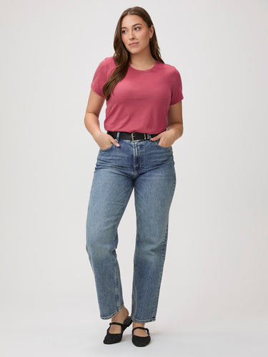 Classic crew neckline # Women's Tees, designed with you in mind | flattering fit + ultra-soft fabric blend
