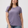 Laurel is 5'7" and wears a medium # Premium Tees for Women | Flint Purple looks great on you!