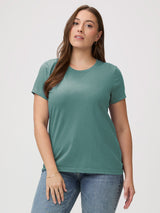 Sagebrush green women's crew neck t-shirts | long-lasting women's tees, premium basics