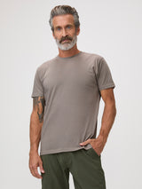 Michael is 6'1" and wears a size M # Taupe Crew Neck | Model Wears a Medium | FCT