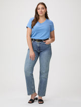 Style Your Way # Denim Blue Women's V-Neck with Jeans | Style Your Way | FCT