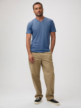 Casual and Comfortable # Monsoon Blue V-Neck with Khaki Pants | Casual Style at FCT