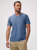 Chad is 6'1" and wears a size M # Monsoon Blue V-Neck | Model Wears a Medium | FCT