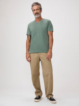 Comfortable StratuSoft™ Fabric # StratuSoft™ V-Neck in Pistachio | Men's Tees at FCT