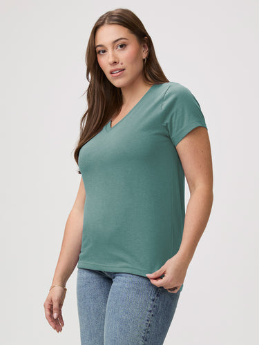 Flattering Fit V-Necks # Flattering V-neck Tees for Women | Sagebrush Green