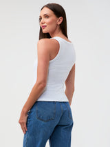 Made to move. Designed to flatter. # white Ribbed Tank Top for Women – Layerable, Fitted, $25