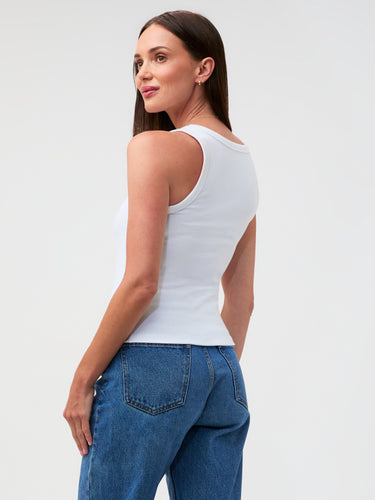 Made to move. Designed to flatter. # white Ribbed Tank Top for Women – Layerable, Fitted, $25
