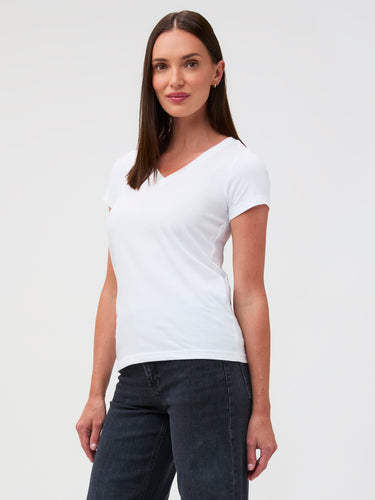 Women's V-Neck All White 5-Pack