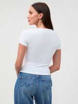 White Ribbed Tee | Smooth and Supportive