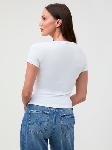 White Ribbed Tee | Smooth and Supportive
