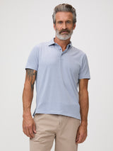 Michael is 6'1" and wears a size M # Performance Polos | Striped | Everyday Style at Fresh Clean Threads