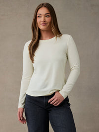 Women's Cream Long Sleeve Crew