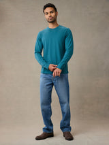 a breathable, true-to-size cotton/poly long sleeve shirt with a relaxed fit, it delivers all-day comfort whether worn solo or as a dependable base layer - Laguna Blue Tees
