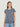 Sarah is 5'8, size 2 and wears a size XS # Women's Slate Crew Neck Tee | Sarah Studio Size X-Small Untucked | Fresh Clean Threads