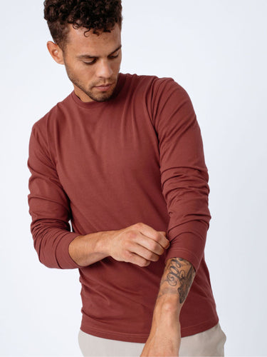 Christian is 6'5 and wears size Large tall # Canyon Long Sleeve | Fresh Clean Threads