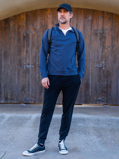 Ariel is 6'1, 175lbs and wears a size M # Black Day Off Jogger Lifestyle Size Medium | Fresh Clean Threads