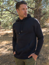 Gabe is 6'1, 175lbs and wears a size M # Black Warm Up 2-Pack Black Pullover Hoodie Size Medium | Fresh Clean Threads