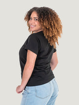 Women's Black Crew Neck (1st Gen.) Back Angle | Fresh Clean Threads