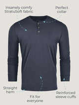 Stratusoft Long Sleeve Henley Infrographic | Fresh Clean Threads