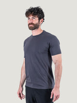 Matt is 6'1, 195LBS and wears a size M # Vintage Black Crew Neck Tee | Matt is 6'1 and wears a size M | Fresh Clean Threads