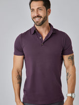 Patrick is 5'10", 163LBS and wears a size M # Nordic Purple Torrey Polos | Fresh Clean Threads