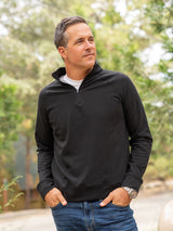 Ben is 6'1, 180lbs and wears a size M # Mix + Match 5-Pack Black Quarter Zip Lifestyle Size Medium | Fresh Clean Threads
