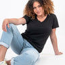 Women's Black V-Neck Tee (1st Gen.) | Fresh Clean Threads