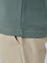 Mercury Green Thermal Long Sleeve Crew Hem Details | Fresh Clean Threads