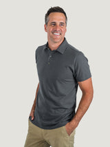 Ben is 6'1, 180lbs and wears a size M # Graphite Torrey Polo Studio Size Medium | Fresh Clean Threads