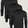 All Black Long Sleeve Crew 3-Pack | Fresh Clean Threads