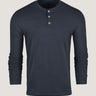 Navy Long Sleeve Henley Ghost Mannequin | Fresh Clean Threads