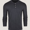 Charcoal Long Sleeve Henley Ghost Mannequin | Fresh Clean Threads