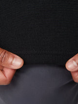 Black Thermal Long Sleeve Crew | Hem Details | Fresh Clean Threads