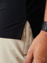 All Black Performance Polo 3-pack Studio Notch Details | Fresh Clean Threads